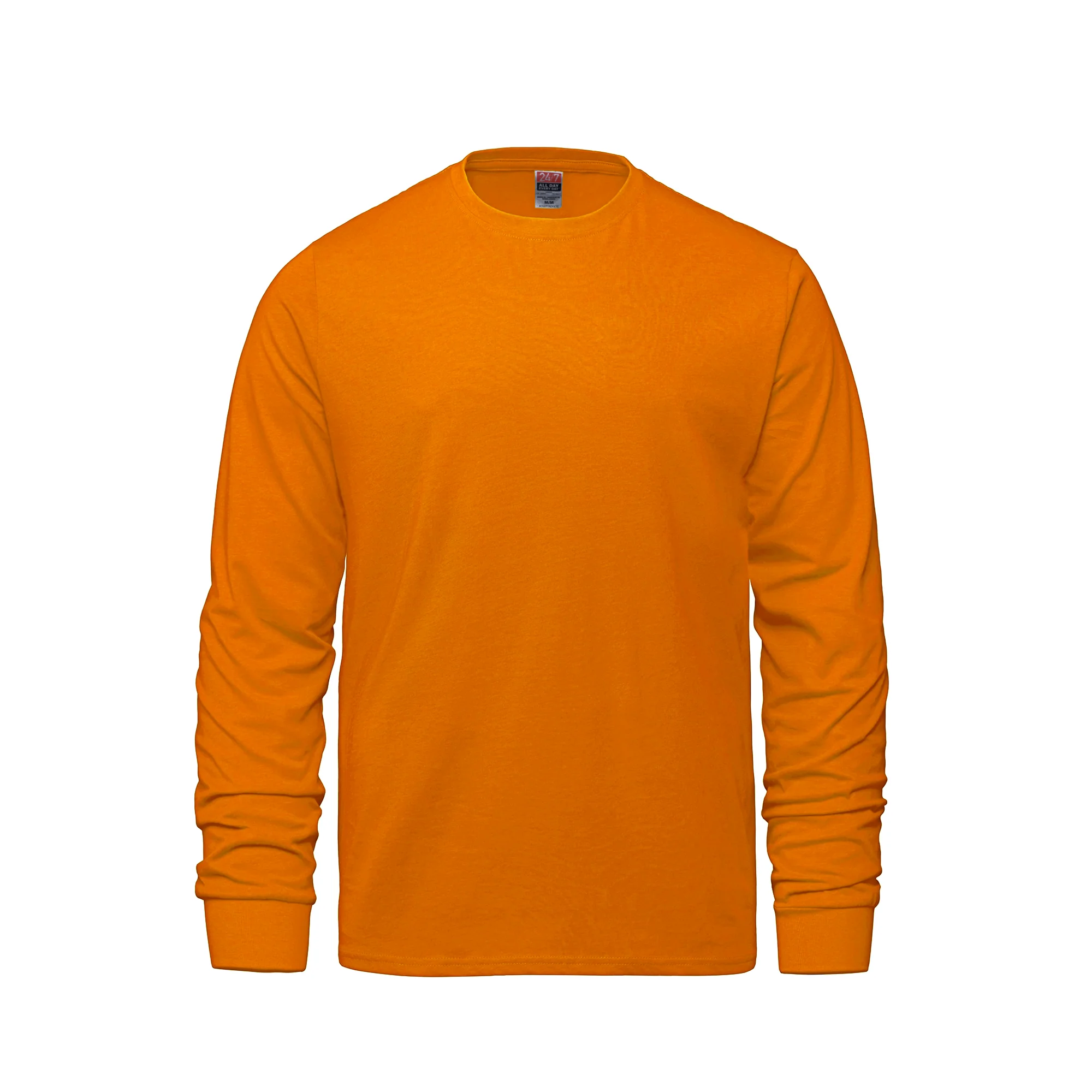 Adult RING SPUN Combed Cotton Long Sleeve Crewneck T-Shirt-CSW - Color Image 1