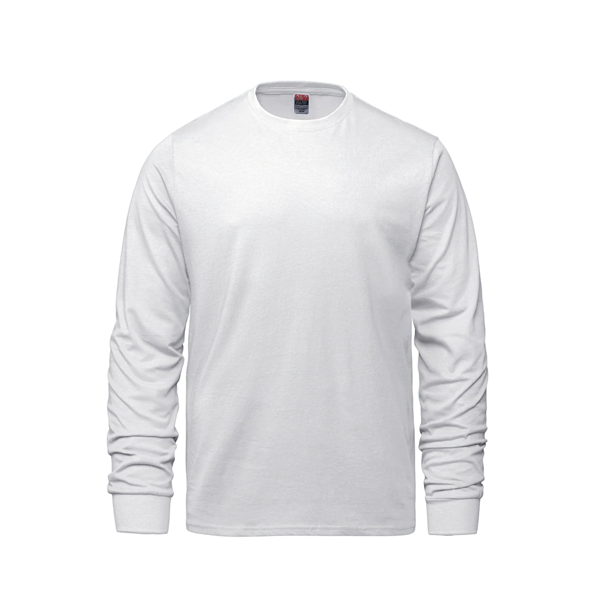 Adult RING SPUN Combed Cotton Long Sleeve Crewneck T-Shirt-CSW
