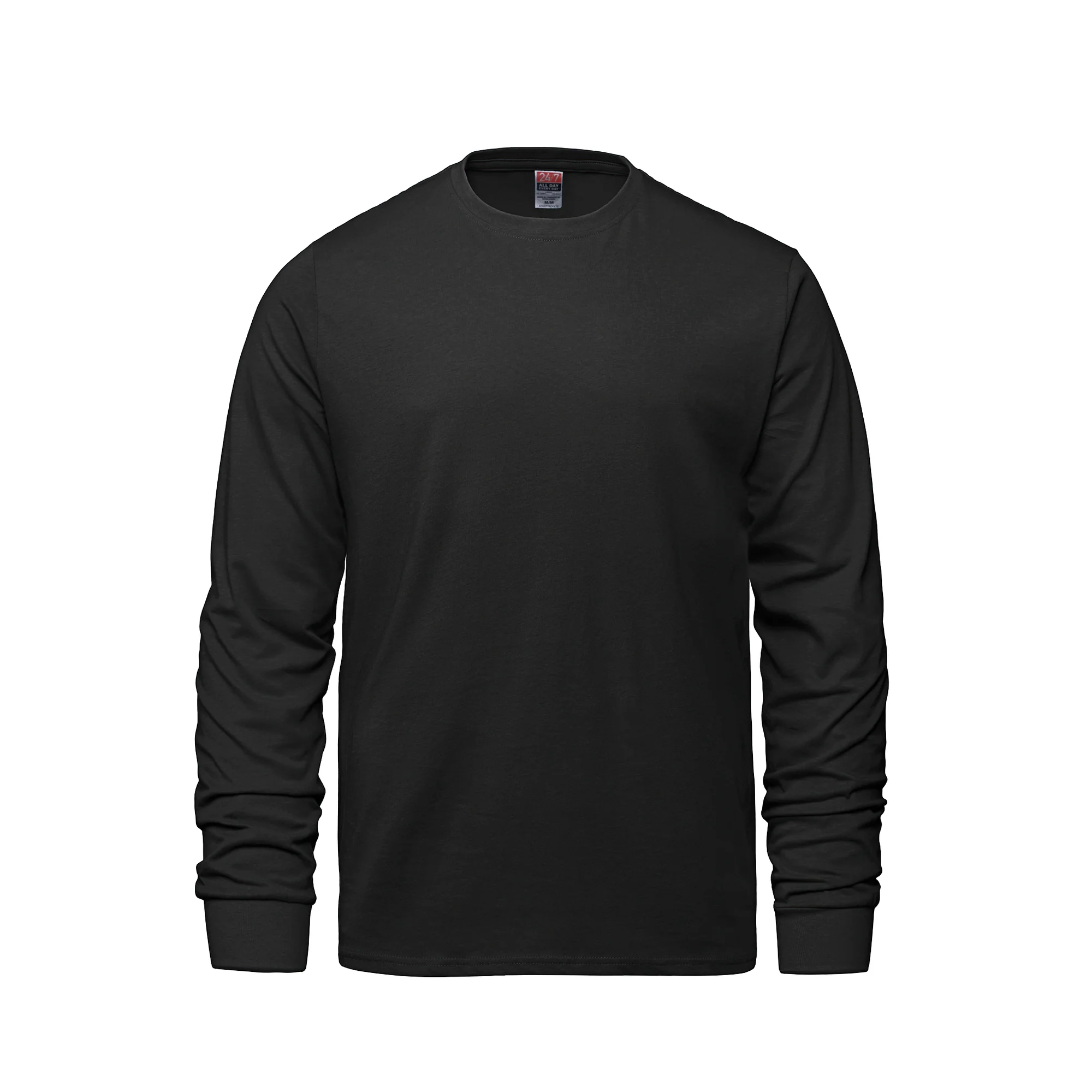 Adult RING SPUN Combed Cotton Long Sleeve Crewneck T-Shirt-CSW